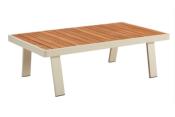 Salon de jardin en aluminium et en teck 5 places, NOFFY PLUS