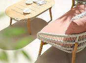 Mobilier de jardin design en bois et en corde 5 places - ROSE