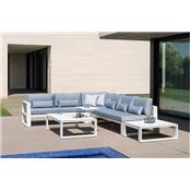 Salon de jardin d'angle en aluminium, COMO