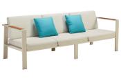 Salon de jardin en aluminium et en teck 5 places, NOFFY PLUS