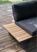 	Canapé d'angle d'extérieur en aluminium et en bois d'acacia, ALVY