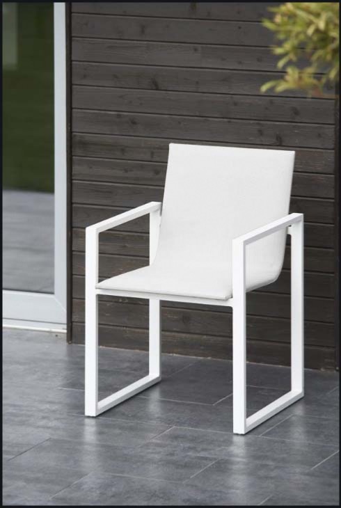 Fauteuils en aluminium, COMO BLANC (lot de 2)