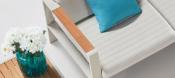 Salon de jardin en aluminium et en teck 5 places, NOFFY PLUS