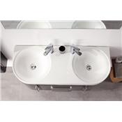 Meuble salle de bain double vasque 120 cm, 1 colonne, MIA GRIS