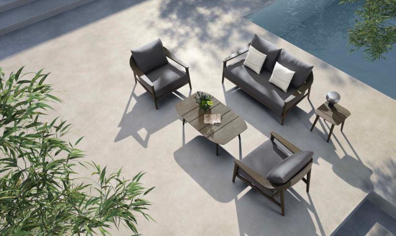 Mobilier de jardin de luxe design en teck massif 4 places - COME