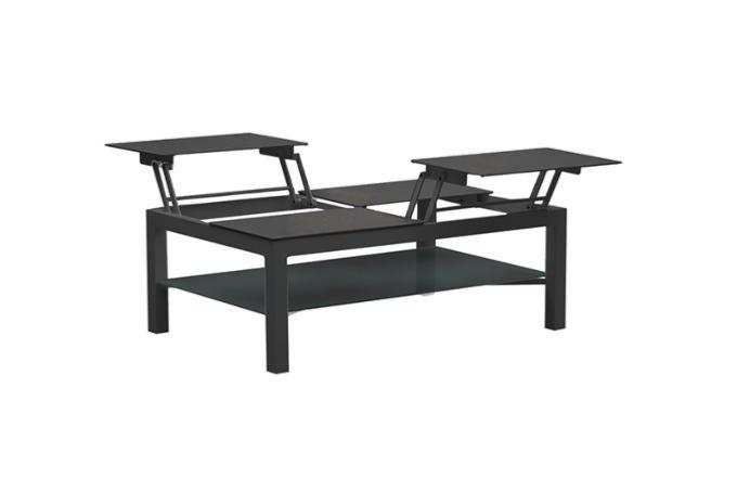 	Table relevable de jardin en aluminium noir, JELLY