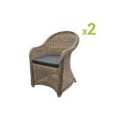 Lot de 2 chaises en rsine tresse ronde CLEA