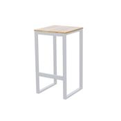 Table haute en aluminium et teck avec 6 tabourets, COMO