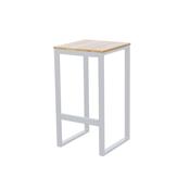 Table haute en aluminium et teck avec 6 tabourets, FERMO