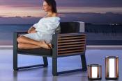 Fauteuil en aluminium et teck, COFY