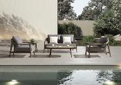 Mobilier de jardin de luxe design en teck massif 4 places - COME