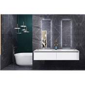 Meuble salle de bain double vasque 180 cm, ABY Blanc