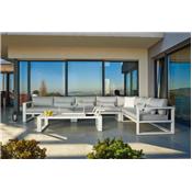 Salon de jardin d'angle en aluminium, COMO CHIC