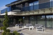 Salon de jardin d'angle en aluminium, COMO COOL