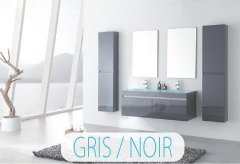 Meubles salle de bain double vasque GRIS / NOIR