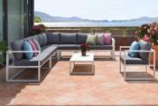 Banquette de jardin (2 places) en aluminium, BELLY