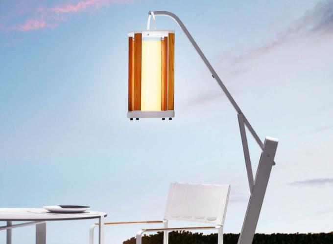 	Lampe design d'extérieur Solaire - AURORA BLANC TAILLE M