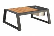 Table basse de jardin en aluminium et en teck, COFY