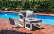 Fauteuil avec son repose pied en aluminium - BELLY