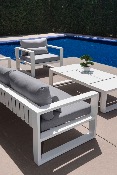 Salon de jardin en aluminium luxe 5 places - COMO BIS