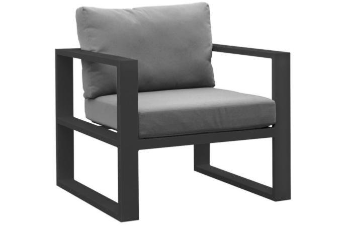 Fauteuil de jardin en aluminium, BELLY NOIR