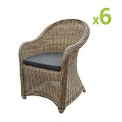 Lot de 6 Chaises en rsine tresse ronde CLEA