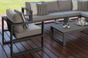 Fauteuil de jardin en aluminium, BELLY NOIR