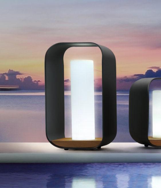 Lampe design d'extérieur sans fil - ONDA NOIR TAILLE M