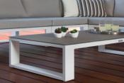 Table basse de jardin grise en aluminium, BELLY