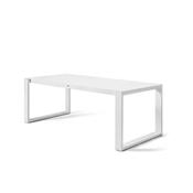 Table en aluminium avec plateau en verre, FERMO