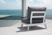 Grand canapé de jardin design en alu - TINY BLANC 