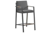 Table/bar en aluminium et teck avec 6 fauteuils, NOFFY BAR NOIR