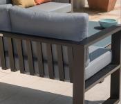 Banquette de jardin (2 places) en aluminium, BELLY NOIR