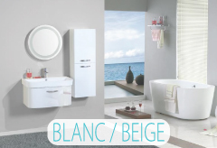 Meubles salle de bain simple vasque BLANC / BEIGE