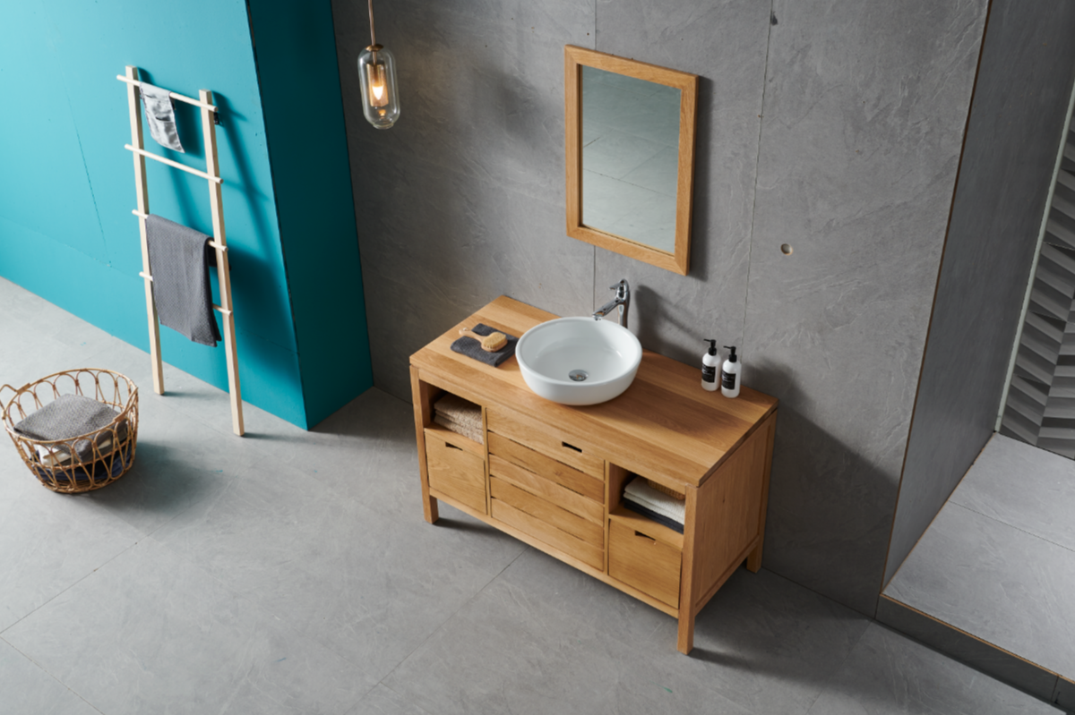Meuble Salle De Bain Bois 120 Cm Simple Vasque www.espace-insell.com