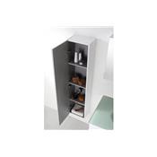 Meuble salle de bain simple vasque 90 cm, 1 colonne, 1 miroir armoire, NOE BLANC