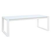 Table en aluminium avec plateau en verre, COMO 200CM