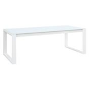 Table en aluminium avec plateau en verre, FERMO 200CM