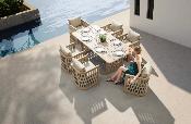 Ensemble repas de jardin luxe en teck et en corde 6 places - PALMA