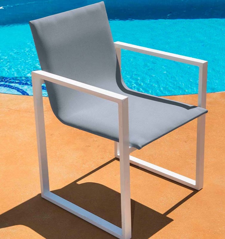 Fauteuils en aluminium, COMO GRIS (lot de 2)