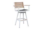 Table en aluminium et teck avec 6 fauteuils, YORK BAR