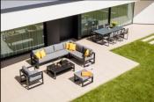 Salon de jardin d'angle en aluminium, BELLY COOL NOIR