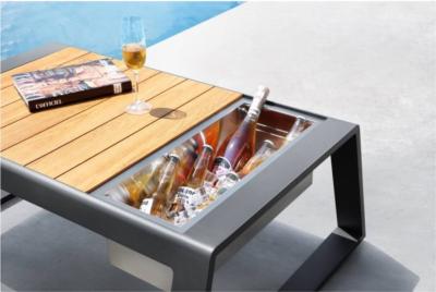 Table basse de jardin en aluminium et en teck, COFY