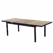 Table repas de jardin extensible en aluminium et en teck - TORY