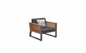 Fauteuil en aluminium et teck, COFY