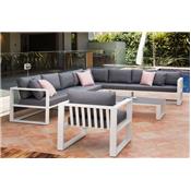 Salon de jardin d'angle en aluminium, BELLY XL