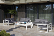 Salon de jardin d'angle en aluminium, COMO COOL