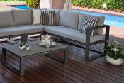 Chauffeuse de jardin en aluminium, BELLY NOIR