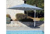 Parasol déporté 3 x 3 m, DIAMANT gris perlé