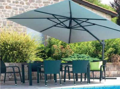Parasol déporté 4 x 3 m, MARCO gris perlé